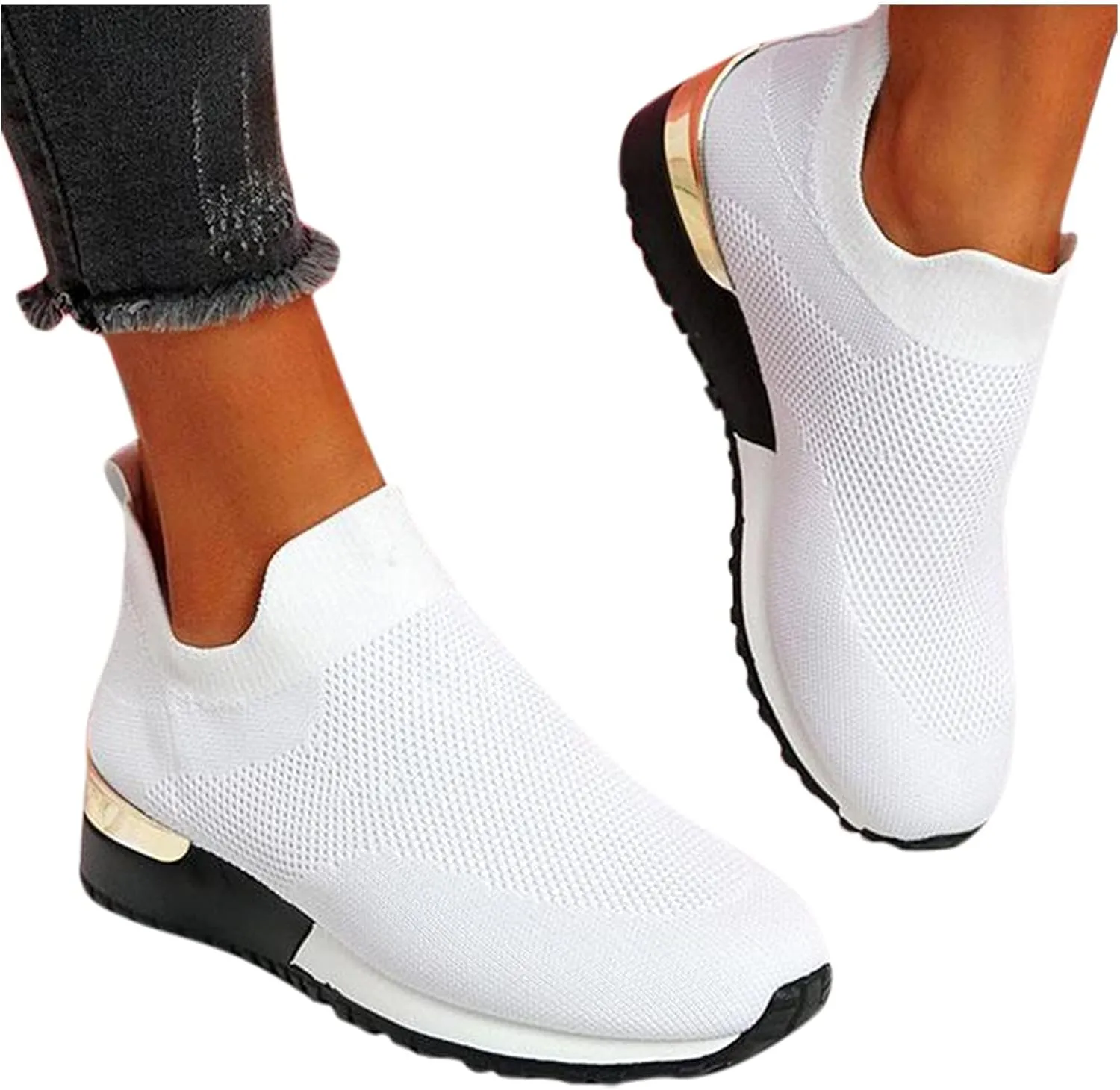 Cathalem Walking Shoes for Women Mesh Flat Shoes Casual Breathable Athletic Tennis Lightweight Summer Sneakers