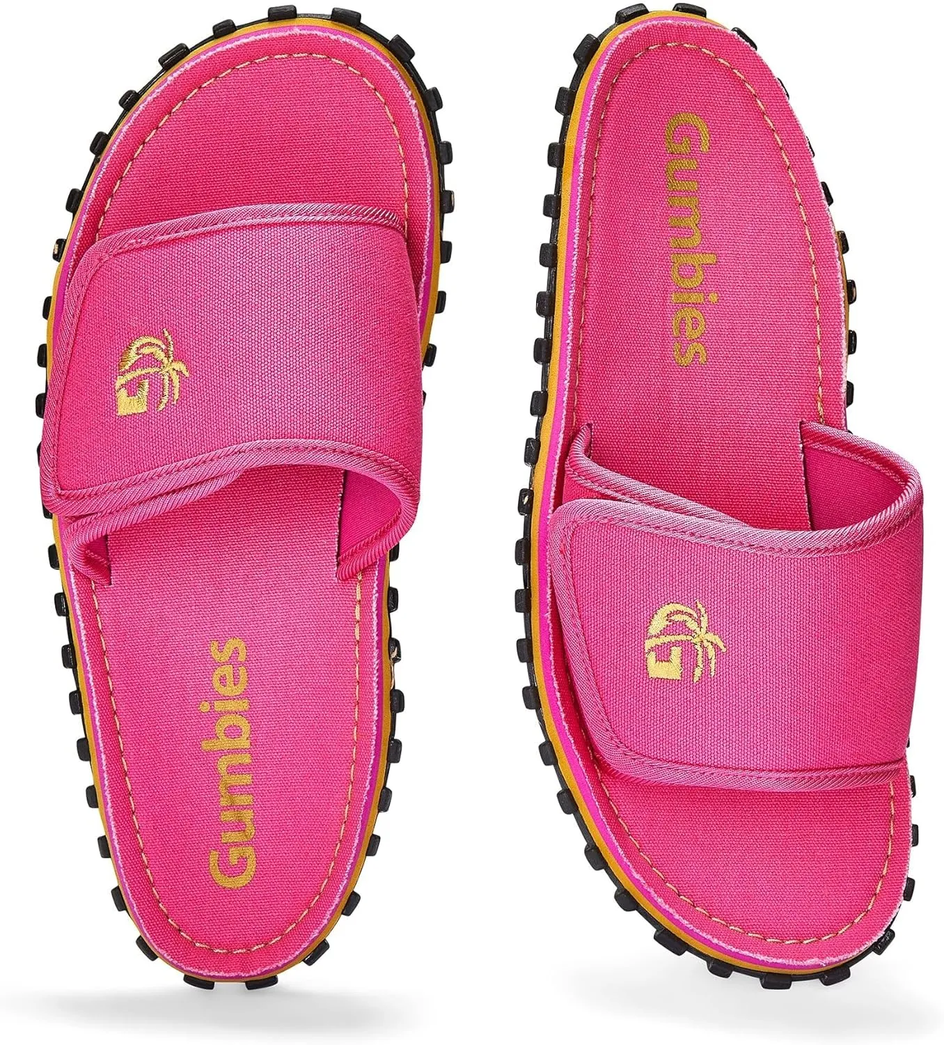 Gumbies Strider Unisex Slides, with Supersoft Cotton Adjustable Strap, Cotton Footbed & Recycled Rubber Sole - Comfort Guaranteed