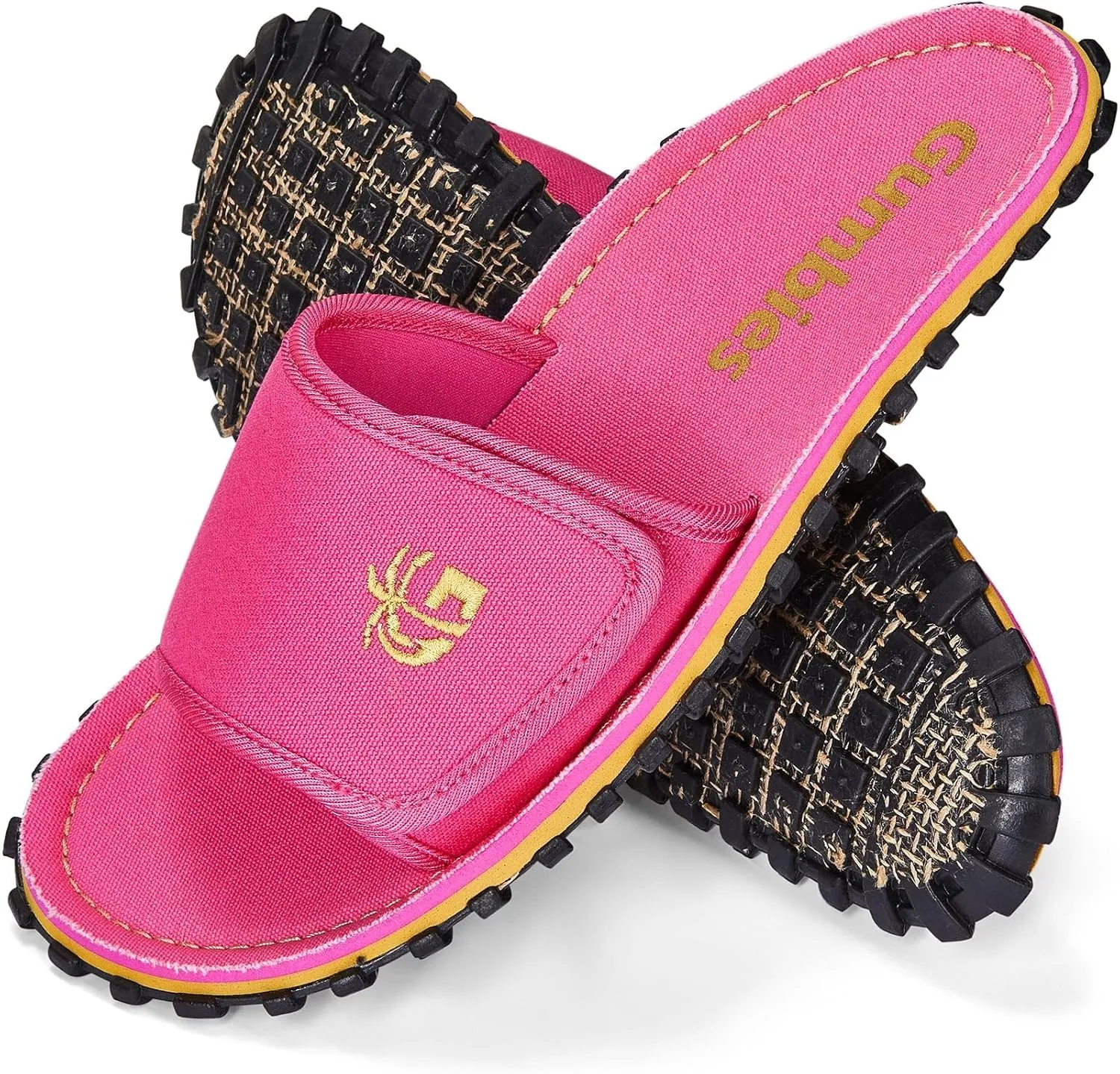 Gumbies Strider Unisex Slides, with Supersoft Cotton Adjustable Strap, Cotton Footbed & Recycled Rubber Sole - Comfort Guaranteed