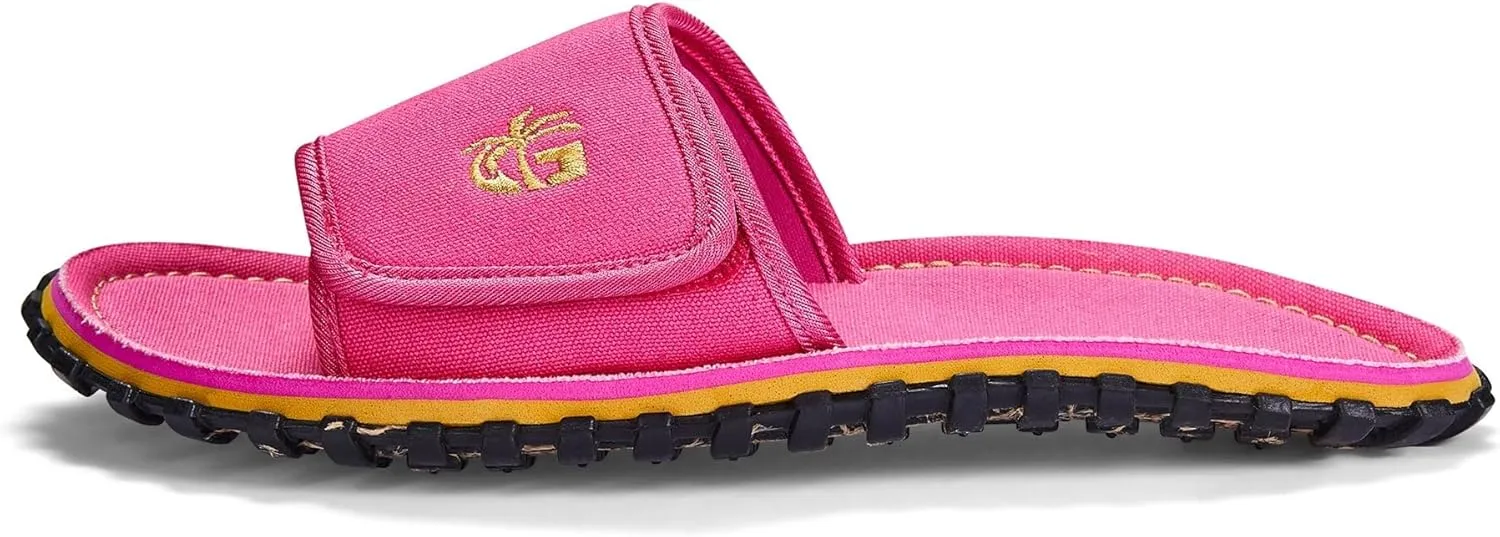 Gumbies Strider Unisex Slides, with Supersoft Cotton Adjustable Strap, Cotton Footbed & Recycled Rubber Sole - Comfort Guaranteed