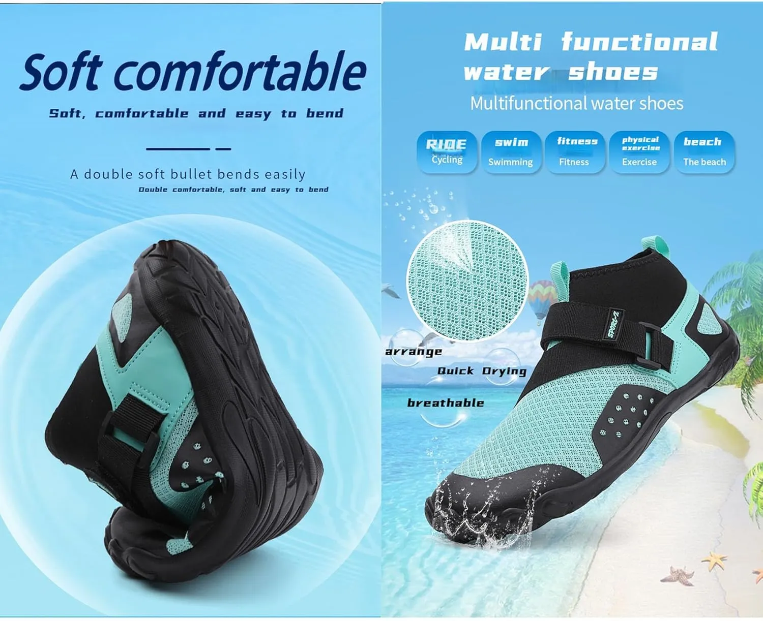 Hike Barefoot Shoes for Women & Men - Wide Toe Box, Non-Slip, Breathable & Quick-Dry Footwear, Ideal for Walking, Hiking, Beach & Water Activities