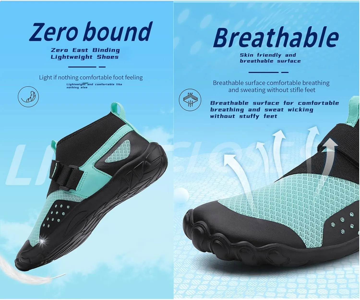 Hike Barefoot Shoes for Women & Men - Wide Toe Box, Non-Slip, Breathable & Quick-Dry Footwear, Ideal for Walking, Hiking, Beach & Water Activities