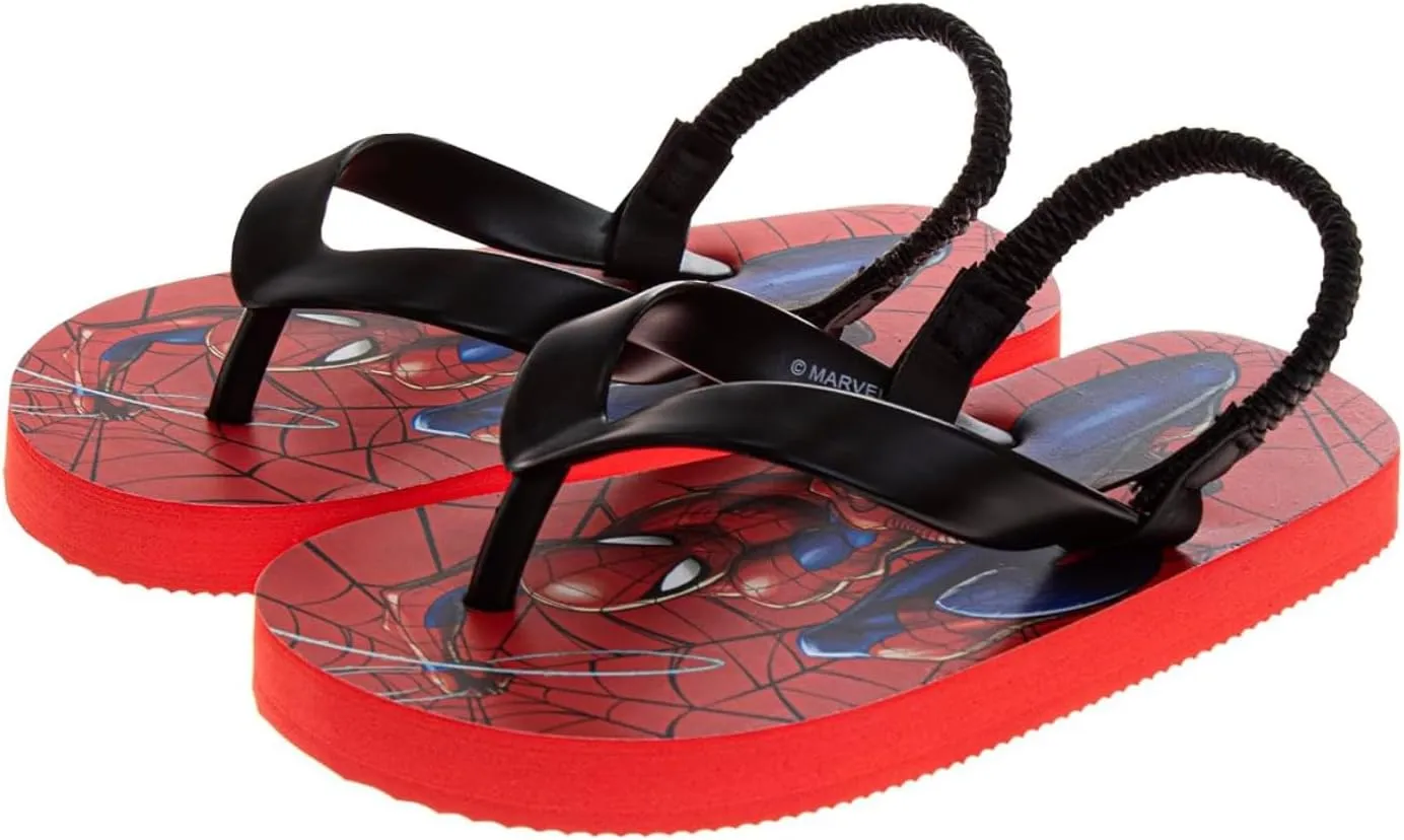 Josmo Marvel Spider-Man Boys Footwear Sandals Bundle Flip Flops & Water Shoes for Boys Size Toddler - Little Kids