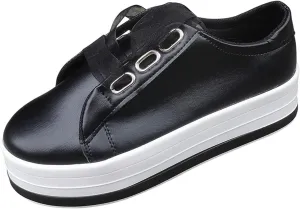 Ladmiple Womens Shoes Dressy Casual Loafers Leather Fashion Sneakers Casual Comfortable Platform Slip On Walking Shoes