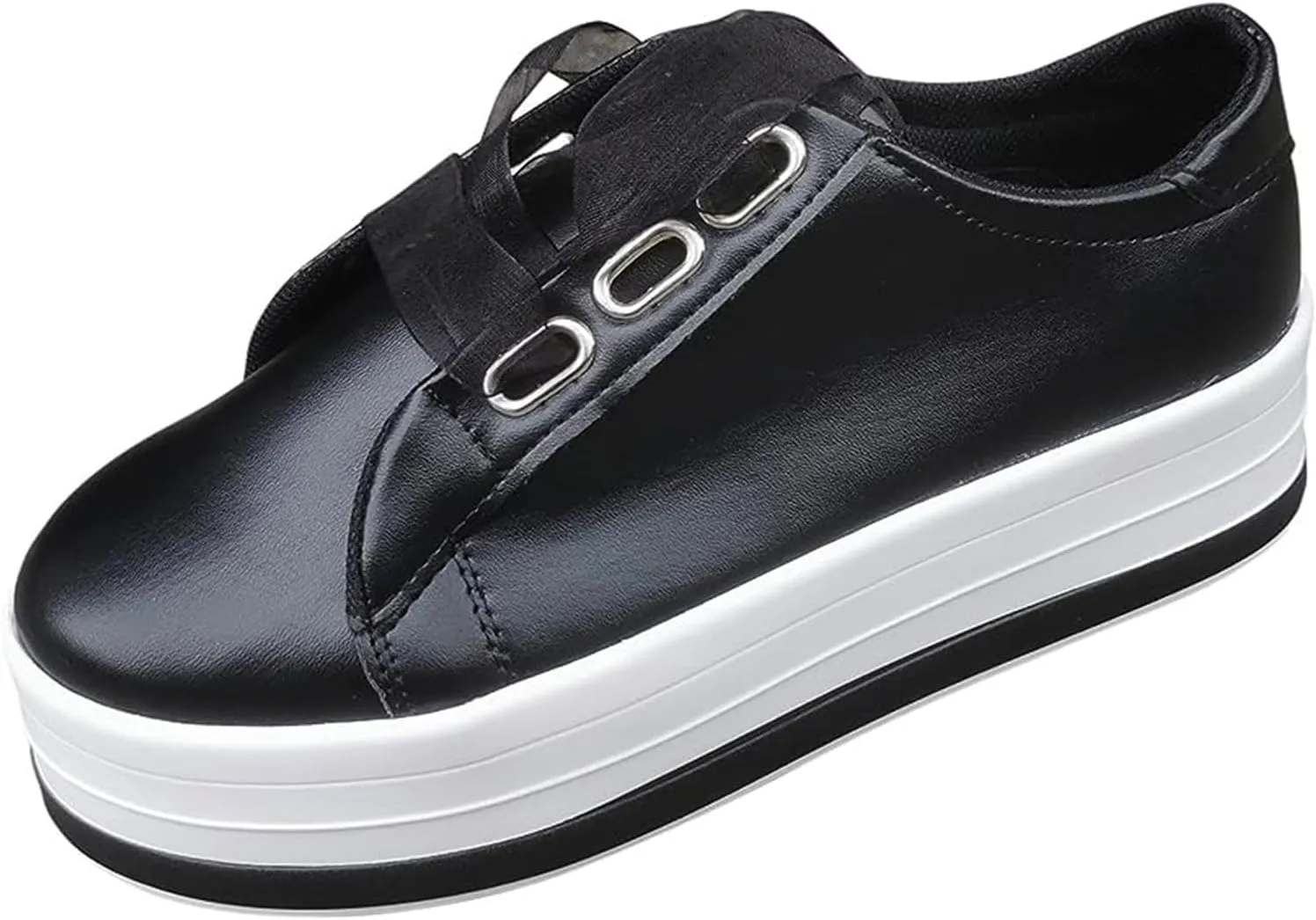 Ladmiple Womens Shoes Dressy Casual Loafers Leather Fashion Sneakers Casual Comfortable Platform Slip On Walking Shoes