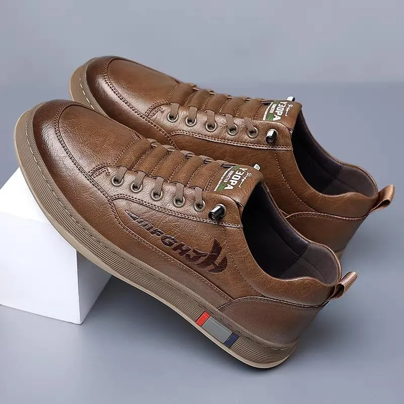 Men's Dress Sneakers Business Oxfords Fashion Plain Toe Lace up Low Top Formal Comfortable Office Derby Shoes
