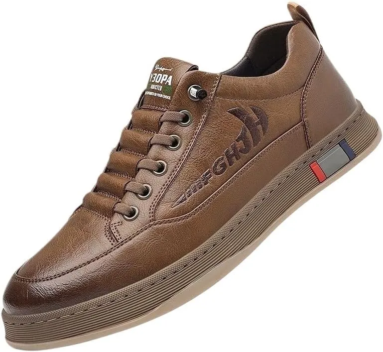 Men's Dress Sneakers Business Oxfords Fashion Plain Toe Lace up Low Top Formal Comfortable Office Derby Shoes