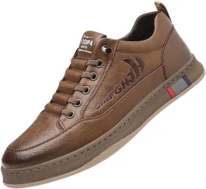 Men's Dress Sneakers Business Oxfords Fashion Plain Toe Lace up Low Top Formal Comfortable Office Derby Shoes