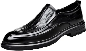 Men's Patent Leather Printing Slip On Platform Loafers Business Formal Wedding Party Shoes Gentlemen Shoes