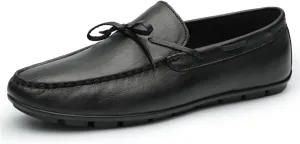 Shoes Smoking Loafer for Men Deck Shoes 1-Eye Genuine Leather Stitching Details Round Toe Flexible Resistant Lightweight Flat Heel Anti-Slip Driving for Any Attire