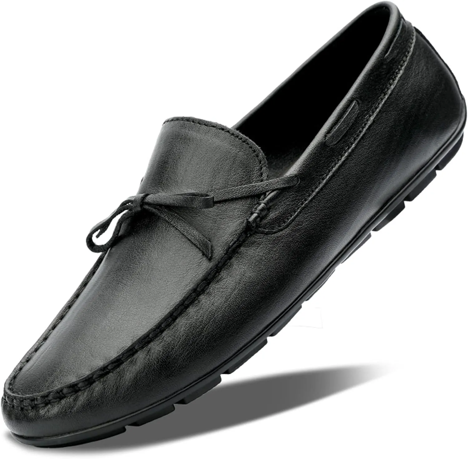 Shoes Smoking Loafer for Men Deck Shoes 1-Eye Genuine Leather Stitching Details Round Toe Flexible Resistant Lightweight Flat Heel Anti-Slip Driving for Any Attire