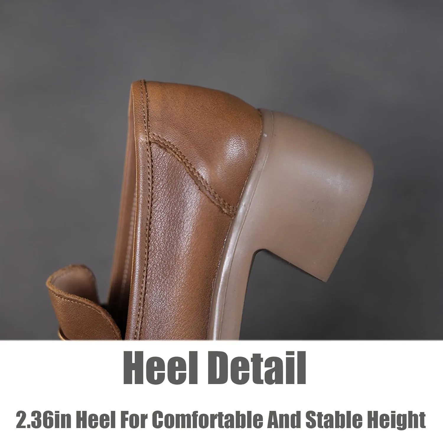 Women's genuine leather Slip-on Platforms Chunky Loafers Fashion Handmade Round Toe Block Heeled loafers Casual Comfortable Non-Slip Formal penny Shoes